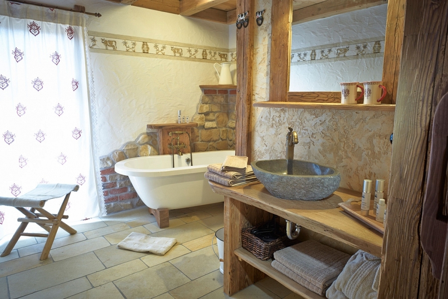 Ferienhaus in Aspach-Mix Grigio im Badezimmer