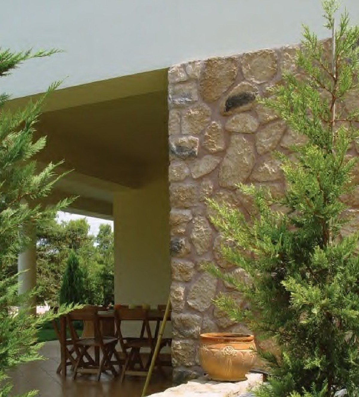 Verblendung mit Field Stone brown - Teilfassade