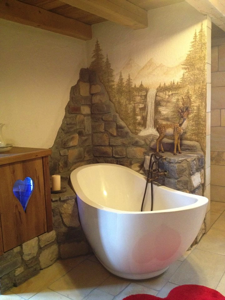 Wandstein Mix Grigio innen Badezimmer Wandverkleidung